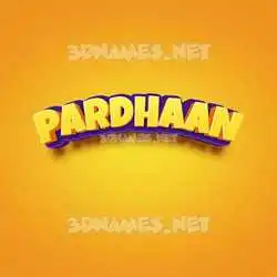 pardhaan in Orange Toon style - 3D name wallpaper