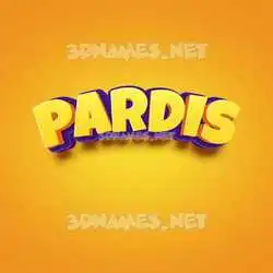 pardis in Orange Toon style - 3D name wallpaper