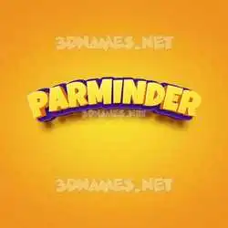 parminder in Orange Toon style - 3D name wallpaper