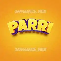 parri in Orange Toon style - 3D name wallpaper