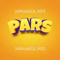 pars in Orange Toon style - 3D name wallpaper