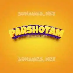 parshotam in Orange Toon style - 3D name wallpaper