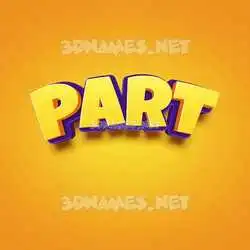 part in Orange Toon style - 3D name wallpaper