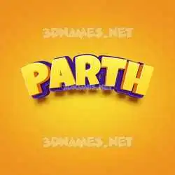 parth in Orange Toon style - 3D name wallpaper