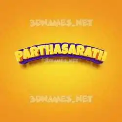 parthasarath in Orange Toon style - 3D name wallpaper