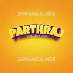 parthraj in Orange Toon style - 3D name wallpaper