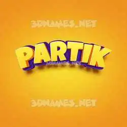 partik in Orange Toon style - 3D name wallpaper