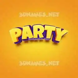 party in Orange Toon style - 3D name wallpaper