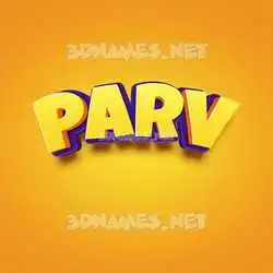 parv in Orange Toon style - 3D name wallpaper
