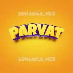 parvat in Orange Toon style - 3D name wallpaper