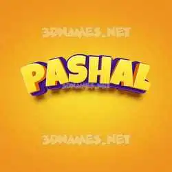 pashal in Orange Toon style - 3D name wallpaper