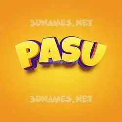 pasu in Orange Toon style - 3D name wallpaper