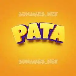 pata in Orange Toon style - 3D name wallpaper