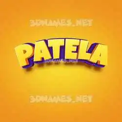patela in Orange Toon style - 3D name wallpaper