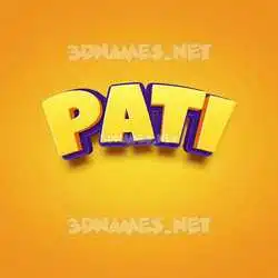 pati in Orange Toon style - 3D name wallpaper