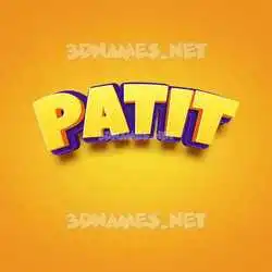 patit in Orange Toon style - 3D name wallpaper