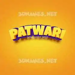 patwari in Orange Toon style - 3D name wallpaper