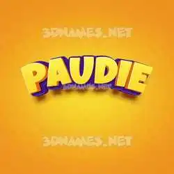 paudie in Orange Toon style - 3D name wallpaper