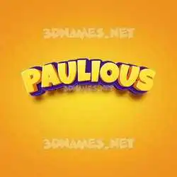 paulious in Orange Toon style - 3D name wallpaper