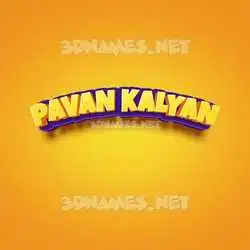pavan kalyan in Orange Toon style - 3D name wallpaper