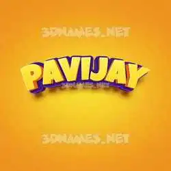pavijay in Orange Toon style - 3D name wallpaper