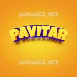 pavitar in Orange Toon style - 3D name wallpaper