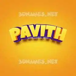 pavith in Orange Toon style - 3D name wallpaper