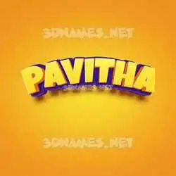 pavitha in Orange Toon style - 3D name wallpaper