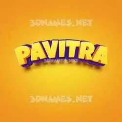 pavitra in Orange Toon style - 3D name wallpaper