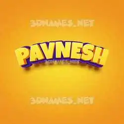 pavnesh in Orange Toon style - 3D name wallpaper
