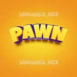 pawn in Orange Toon style - 3D name wallpaper