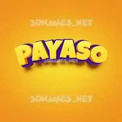 payaso in Orange Toon style - 3D name wallpaper