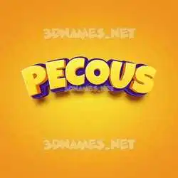 pecous in Orange Toon style - 3D name wallpaper