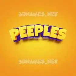 peeples in Orange Toon style - 3D name wallpaper