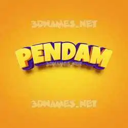 pendam in Orange Toon style - 3D name wallpaper