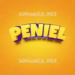 peniel in Orange Toon style - 3D name wallpaper