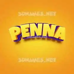penna in Orange Toon style - 3D name wallpaper