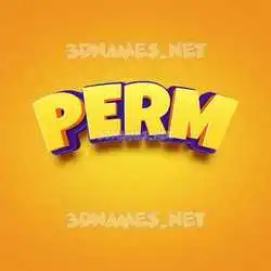perm in Orange Toon style - 3D name wallpaper