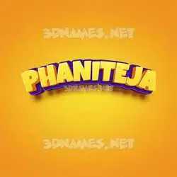 phaniteja in Orange Toon style - 3D name wallpaper