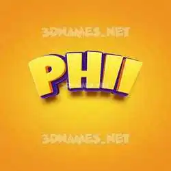 phii in Orange Toon style - 3D name wallpaper