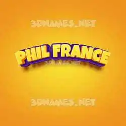phil france in Orange Toon style - 3D name wallpaper