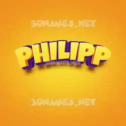 philipp in Orange Toon style - 3D name wallpaper
