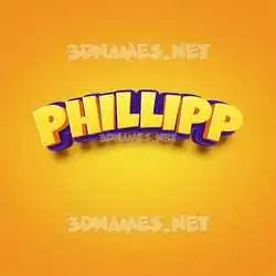 phillipp in Orange Toon style - 3D name wallpaper