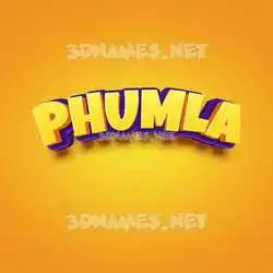 phumla in Orange Toon style - 3D name wallpaper