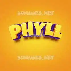 phyll in Orange Toon style - 3D name wallpaper