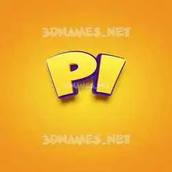 pi in Orange Toon style - 3D name wallpaper