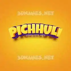 pichhuli in Orange Toon style - 3D name wallpaper