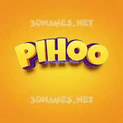 pihoo in Orange Toon style - 3D name wallpaper