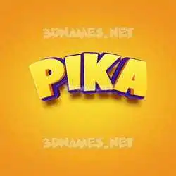 pika in Orange Toon style - 3D name wallpaper