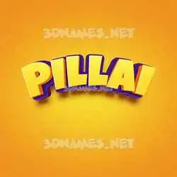 pillai in Orange Toon style - 3D name wallpaper